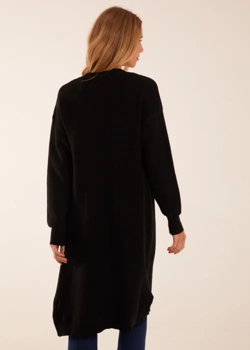 Blue Vanilla Black Ribbed Throw On Cardigan - S/M Image 3
