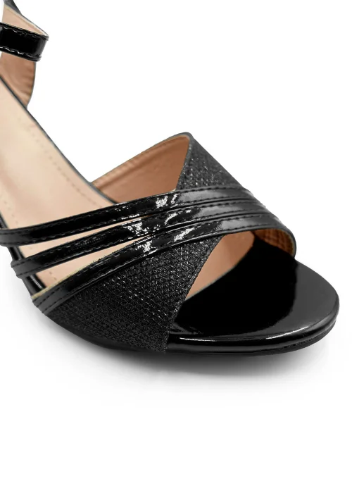 Where's That From Stormi Low Heel Sandals In Black Glitter - 5 Image 2