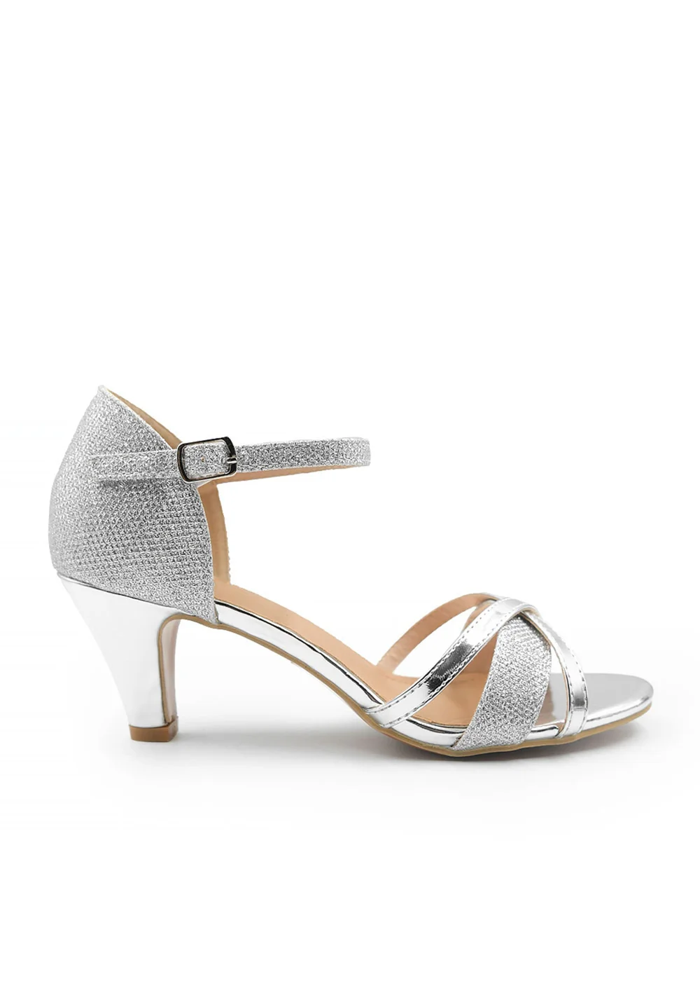 Where's That From Artemis Mid High Heel In Silver Glitter - 7 Image 1