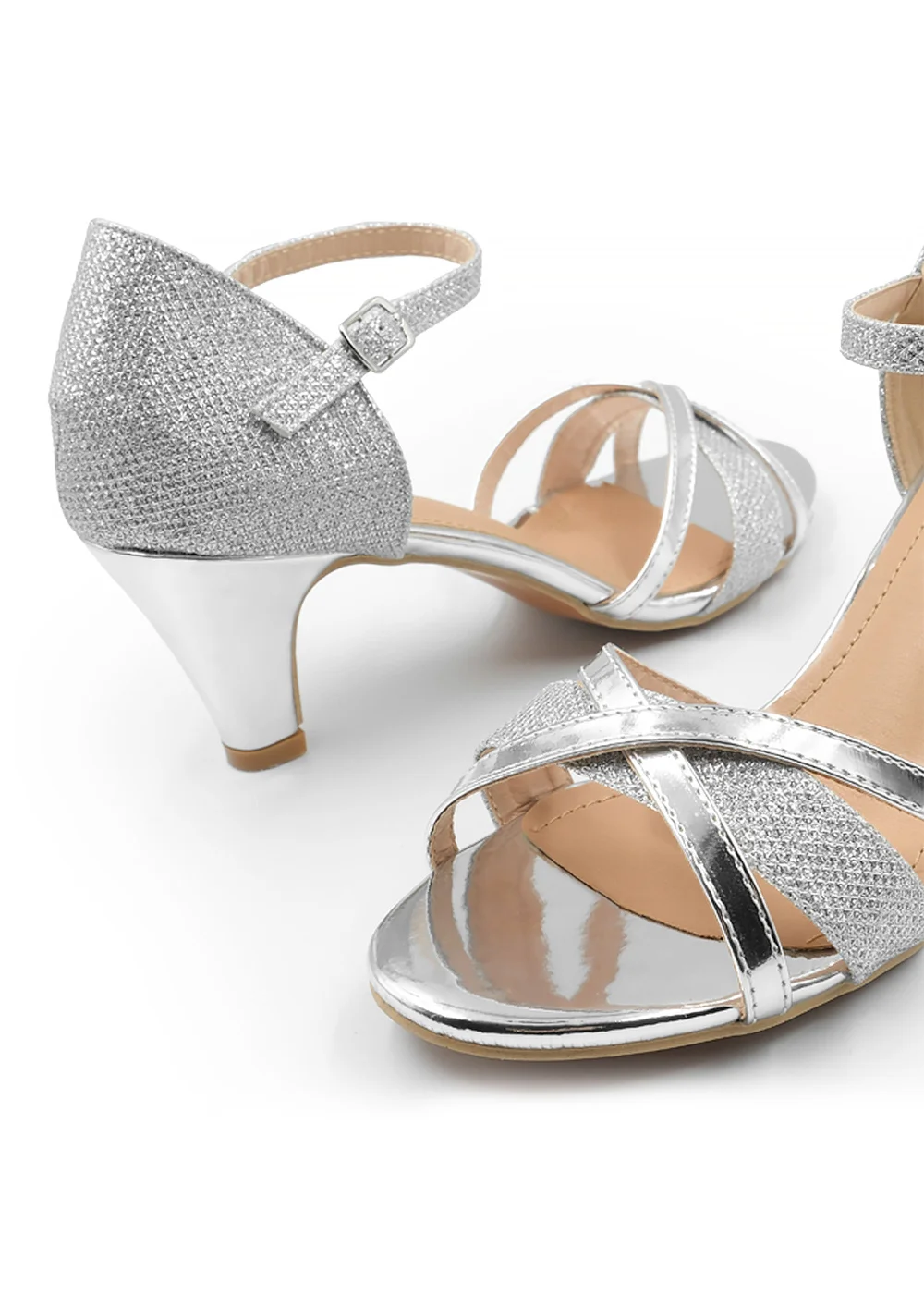 Where's That From Artemis Mid High Heel In Silver Glitter - 7 Image 2