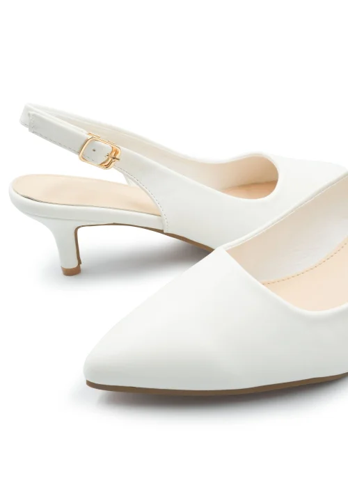 Where's That From White Quentin Low Kitten Heels - 3 Image 2