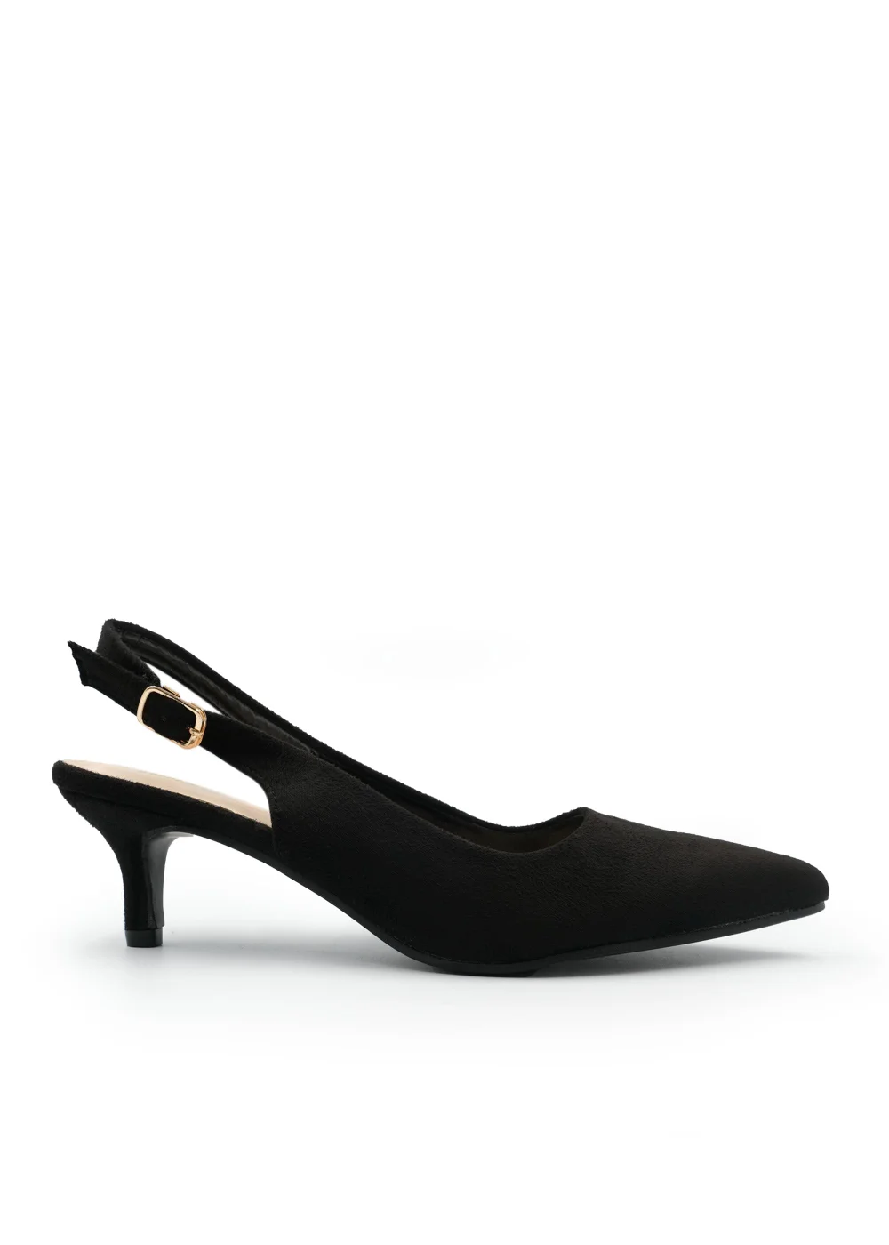 Where's That From Black Suede Quentin Low Kitten Heels - 3 Image 1