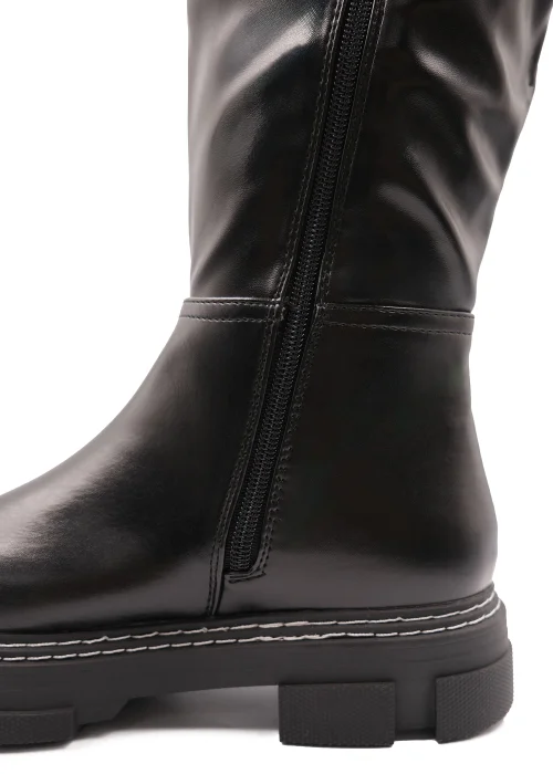 Where's That From Black PU Nevaey Platform Calf High Boots - Size 3 Image 2