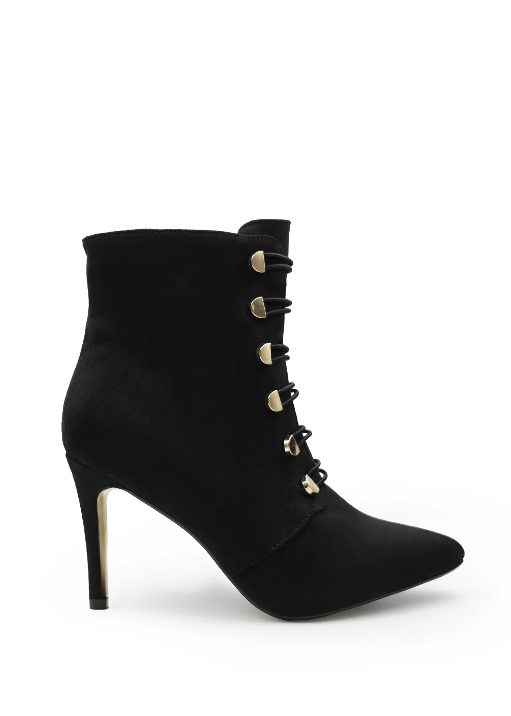 Where's That From Black Faux Suede Blythe Pointed Toe Ankle Boots - Size 6 Image 1
