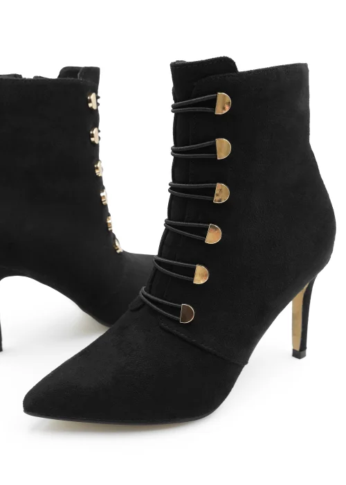 Where's That From Black Faux Suede Blythe Pointed Toe Ankle Boots - Size 6 Image 2