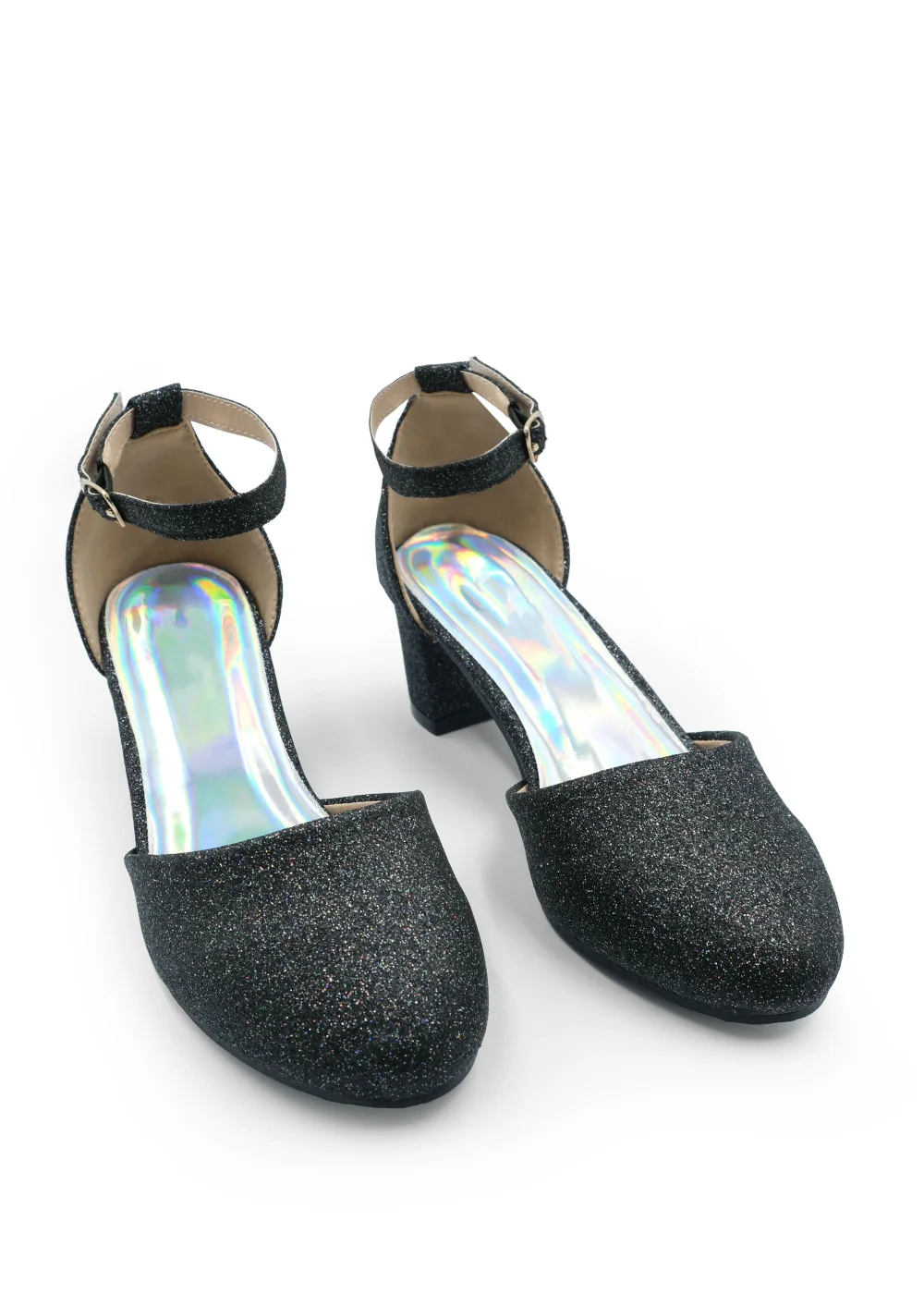 Where's That From Kids Black Glitter Abena Closed Toe Sandals - 2 Image 1