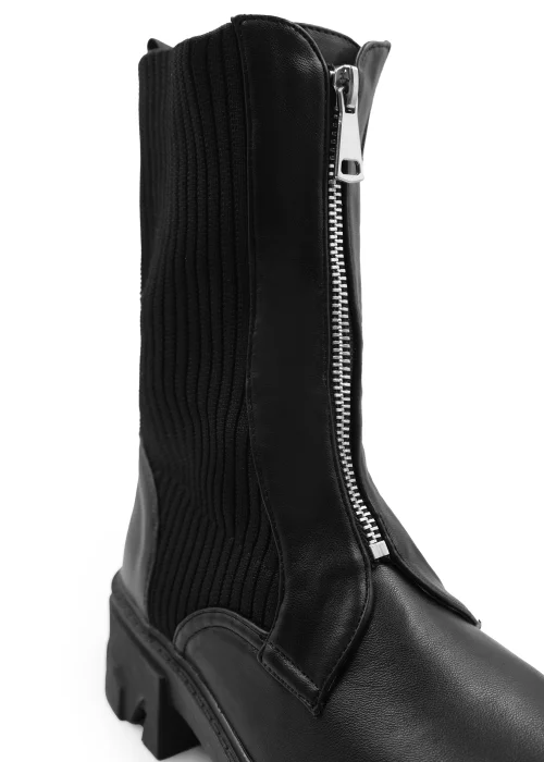 Where's That From Black Pu Skyla Zip Up Calf Boot - 3 Image 2