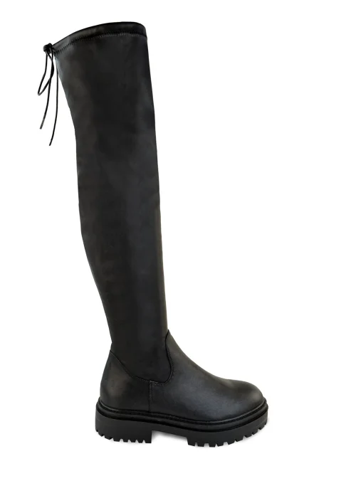 Where's That From Black Dawn Over The Knee Boots - Size 5 Image 1