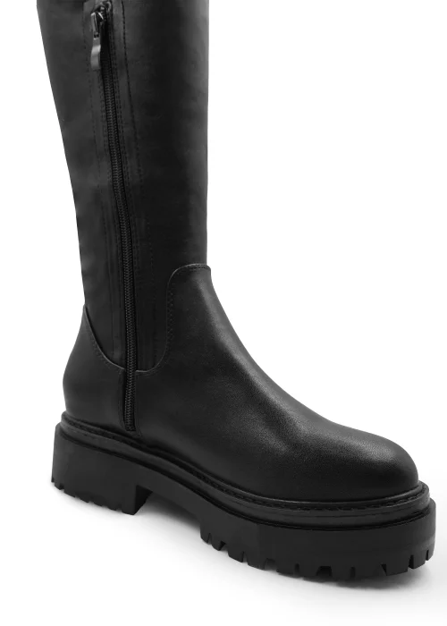 Where's That From Black Dawn Over The Knee Boots - Size 5 Image 2