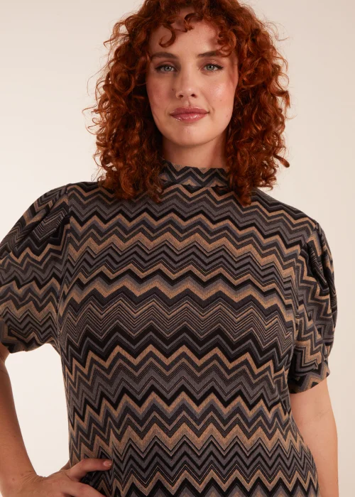 Blue Vanilla Multi Curve Zig Zag Smock Dress - 18-20 Image 2