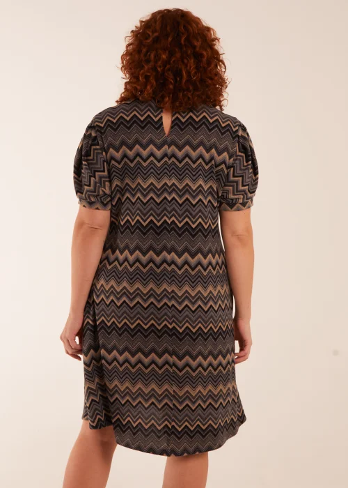 Blue Vanilla Multi Curve Zig Zag Smock Dress - 18-20 Image 3