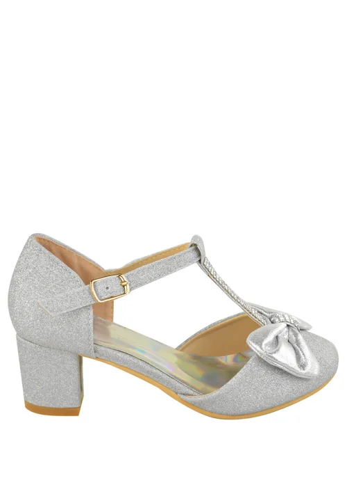 Where's That From Silver Glitter Chava Kids Mid Heel Sandals - 2 Image 2