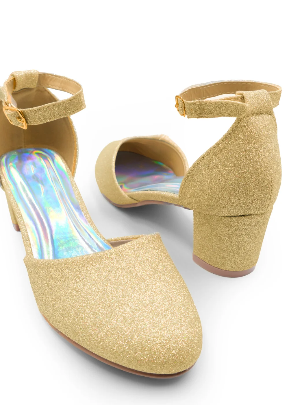 Where's That From Gold Glitter Abena Kids Mid Heel Sandals - Size 8 infants Image 2