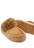 Where's That From Brown Suede Destiny Faux Fur Low Ankle Slipper Boots - Size 8 Image 2