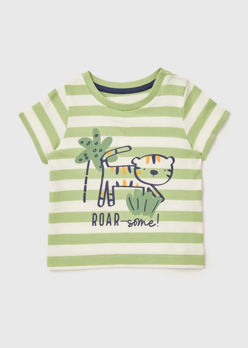 Baby Green Roar-Some T-Shirt (Newborn-23mths) - 0-3 months Image 1