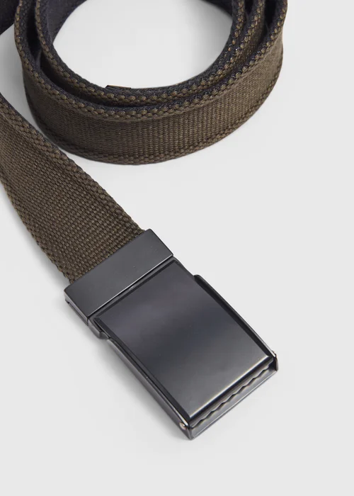 Khaki Reversible Canvas Belt - S Image 2