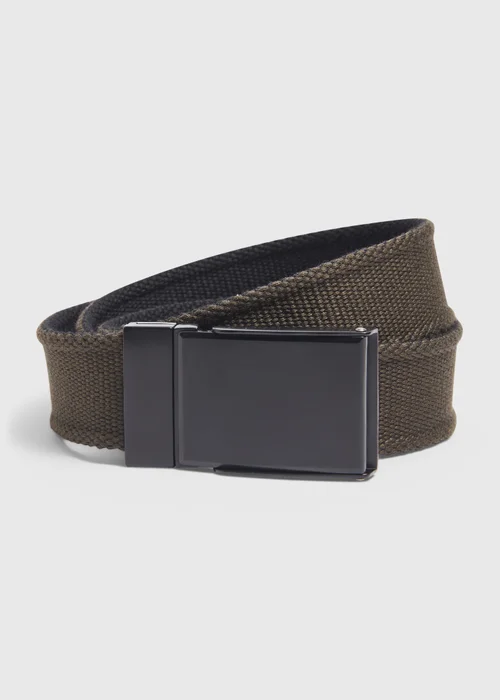 Khaki Reversible Canvas Belt - S Image 1