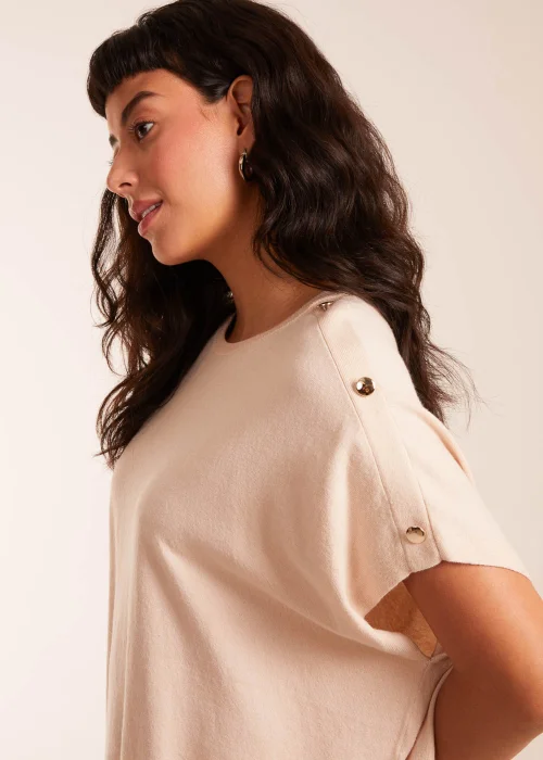 Blue Vanilla Stone Oversized Button Shoulder Top - S/M Image 2