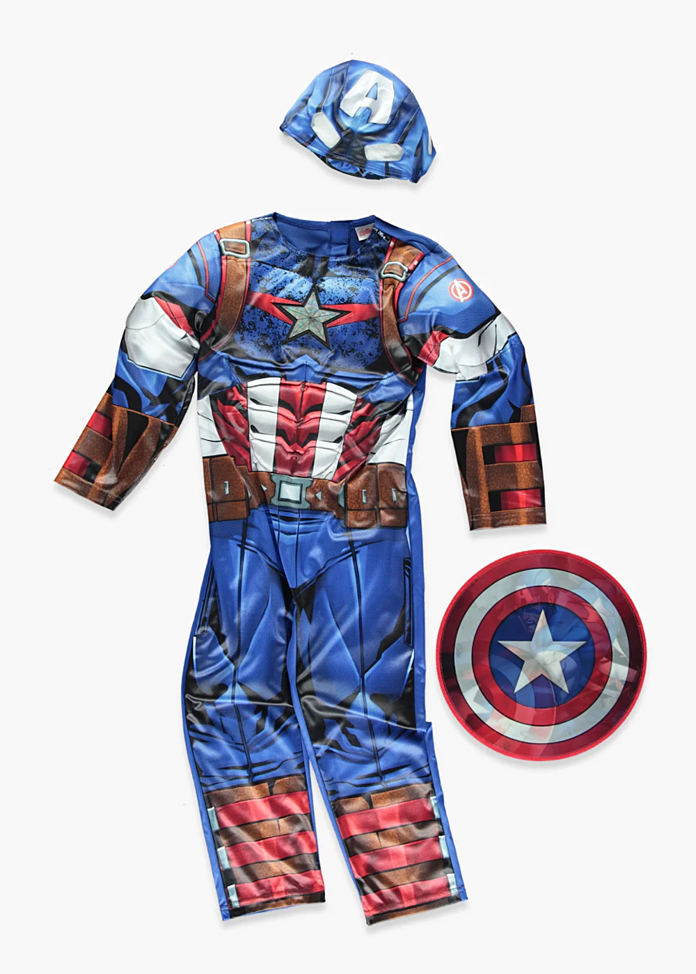Kids Marvel Captain America Fancy Dress Costume (3-9yrs) - 3 Yrs Image 1