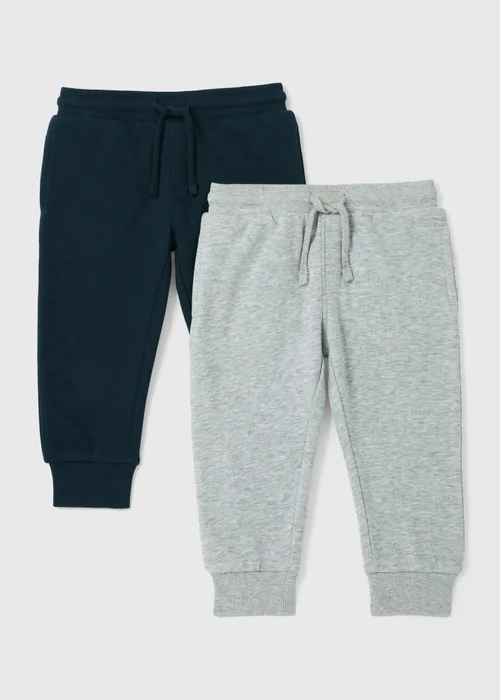 2 Pack Boys Navy & Grey Joggers (1-7yrs) - 1 half year to 2 Image 1