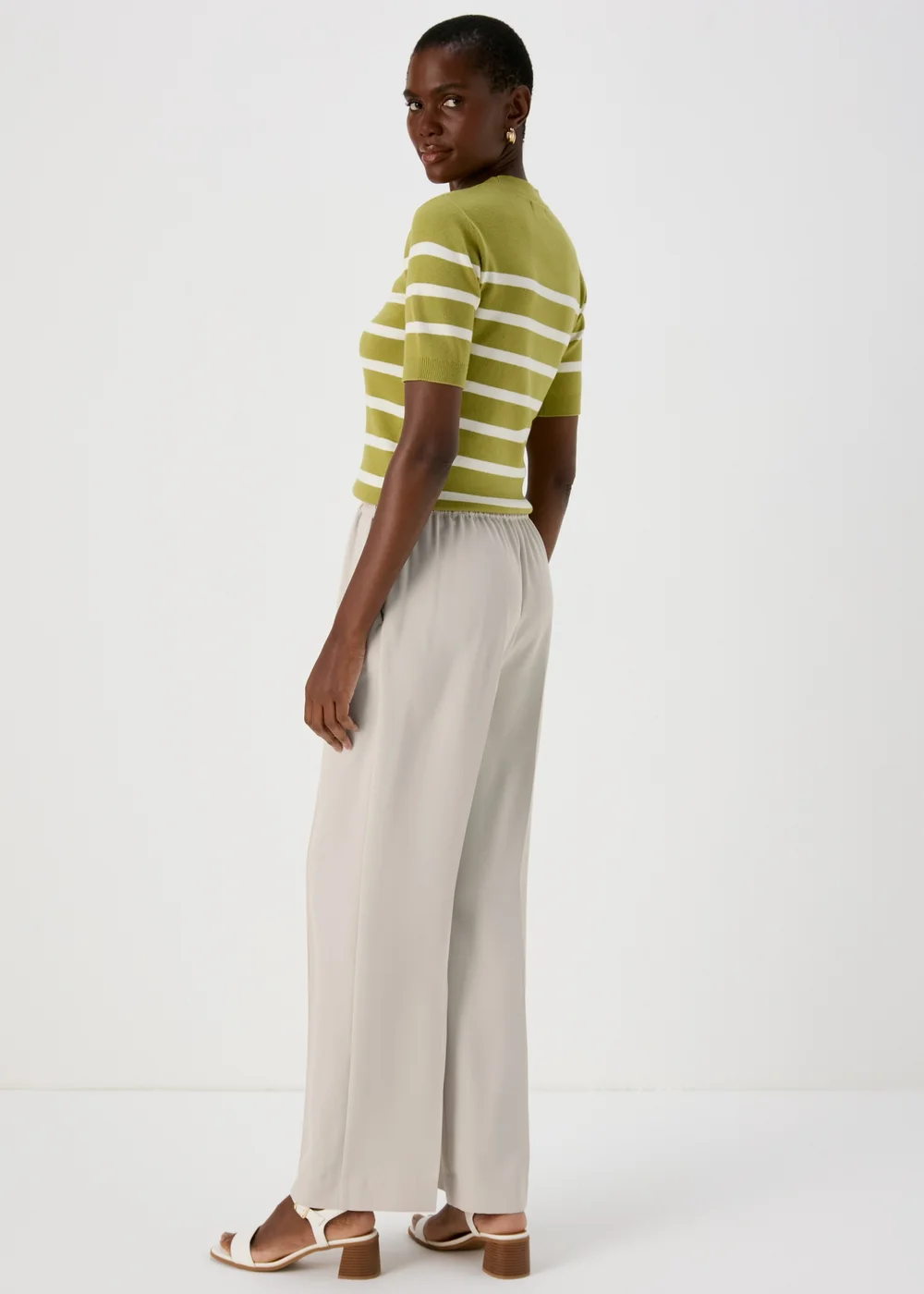 Et Vous Cream Wide Leg Trousers - 8 Image 2