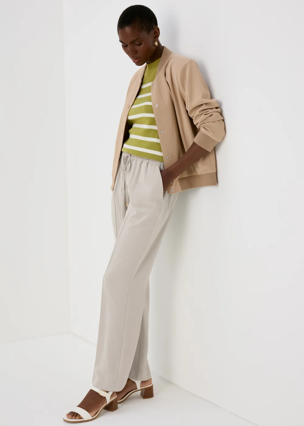 Et Vous Cream Wide Leg Trousers - 8 Image 4