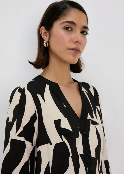 Et Vous Black Abstract Print Popover Mini Dress - 8 Image 3