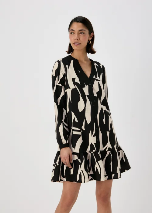 Et Vous Black Abstract Print Popover Mini Dress - 8 Image 1