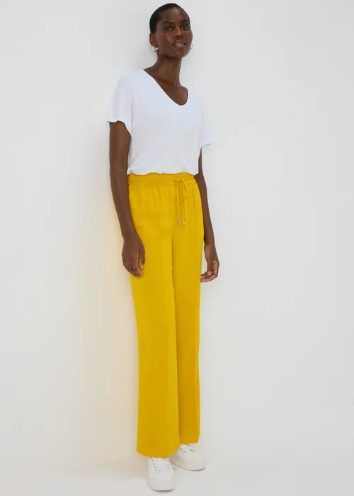 Et Vous Yellow Wide Leg Trousers - 8 Image 4