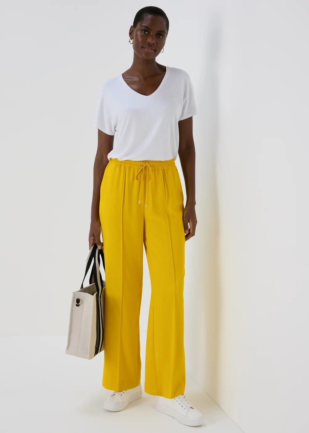 Et Vous Yellow Wide Leg Trousers - 8 Image 1