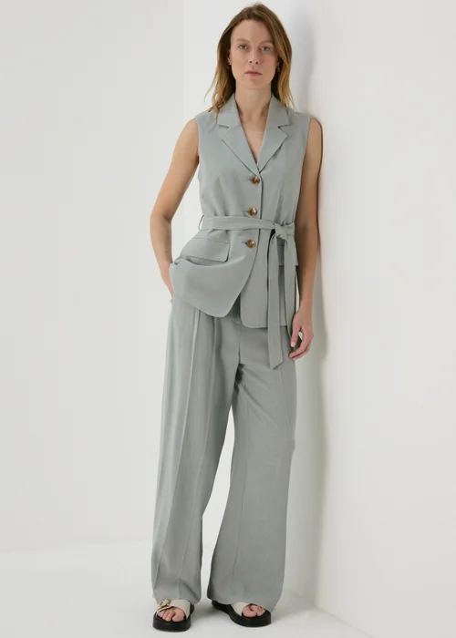 Et Vous Sage Wide Leg Linen Trousers - 8 Image 1