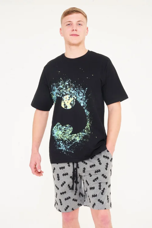Brand Threads Batman Shorty Pyjama Set - Extra small Image 1