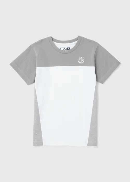 Boys Grey Panel Short Sleeve T-Shirt - Age 7 Years Image 1