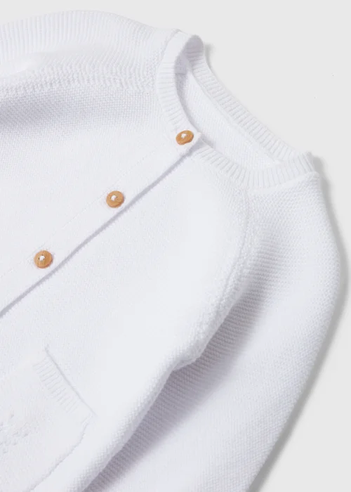 Baby White Raglan Cardigan (Tiny Baby-9mths) - 0-3 months Image 2