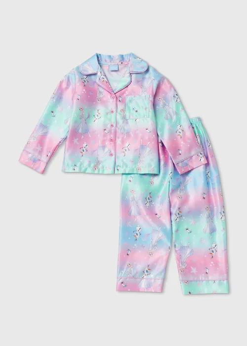 Kids Ombre Frozen Print Satin Pyjama Set (2-9yrs) - Age 2 - 3 Years Image 1