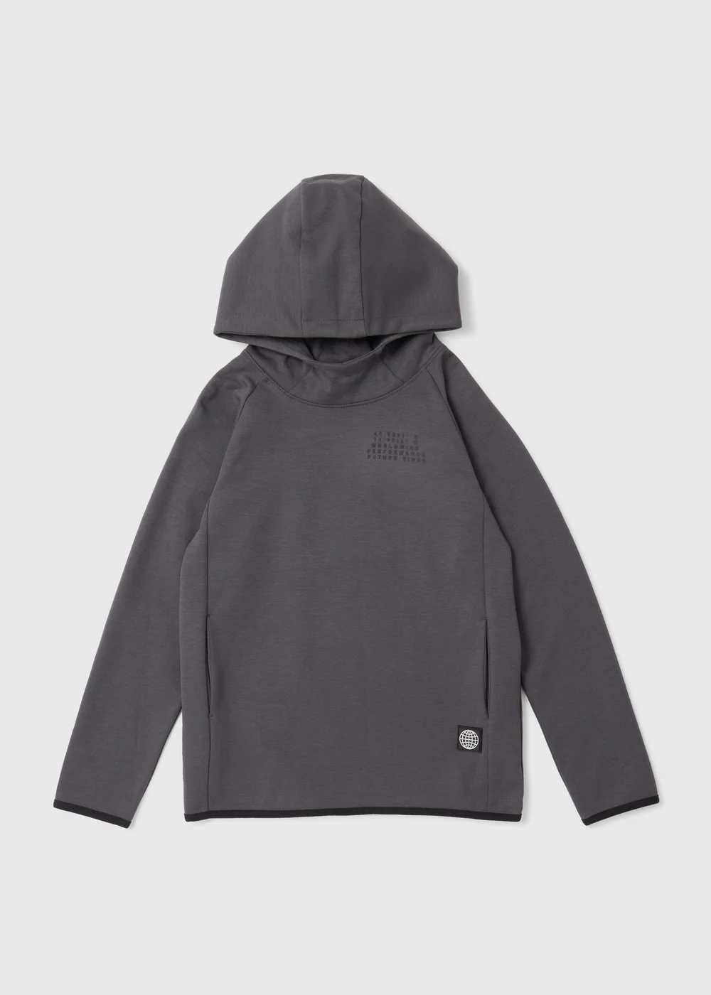 Boys Charcoal interlock Hoodie (7-13yrs) - 7 Yrs Image 1