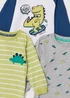 3 Pack Boys Grey Dinosaur Long Sleeve T-Shirts (1-7yrs) - 1 to 1 half years Image 2