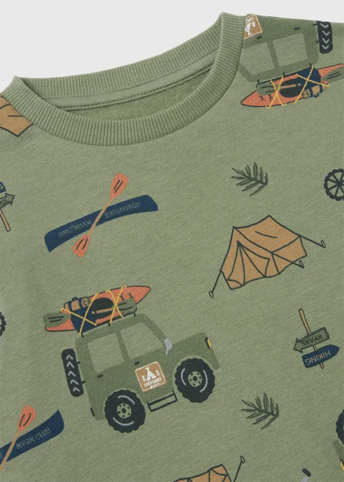 Boys 2 Pack Khaki Campervan Sweatshirt & Joggers Set (1-6yrs) - 1-1.5 Yrs Image 2