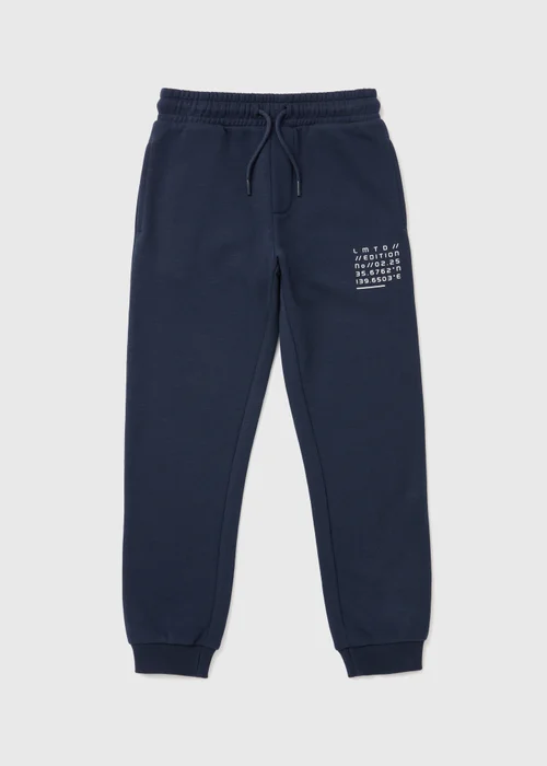 Boys Navy Printed Joggers (7-13yrs) - 8 Yrs Image 1