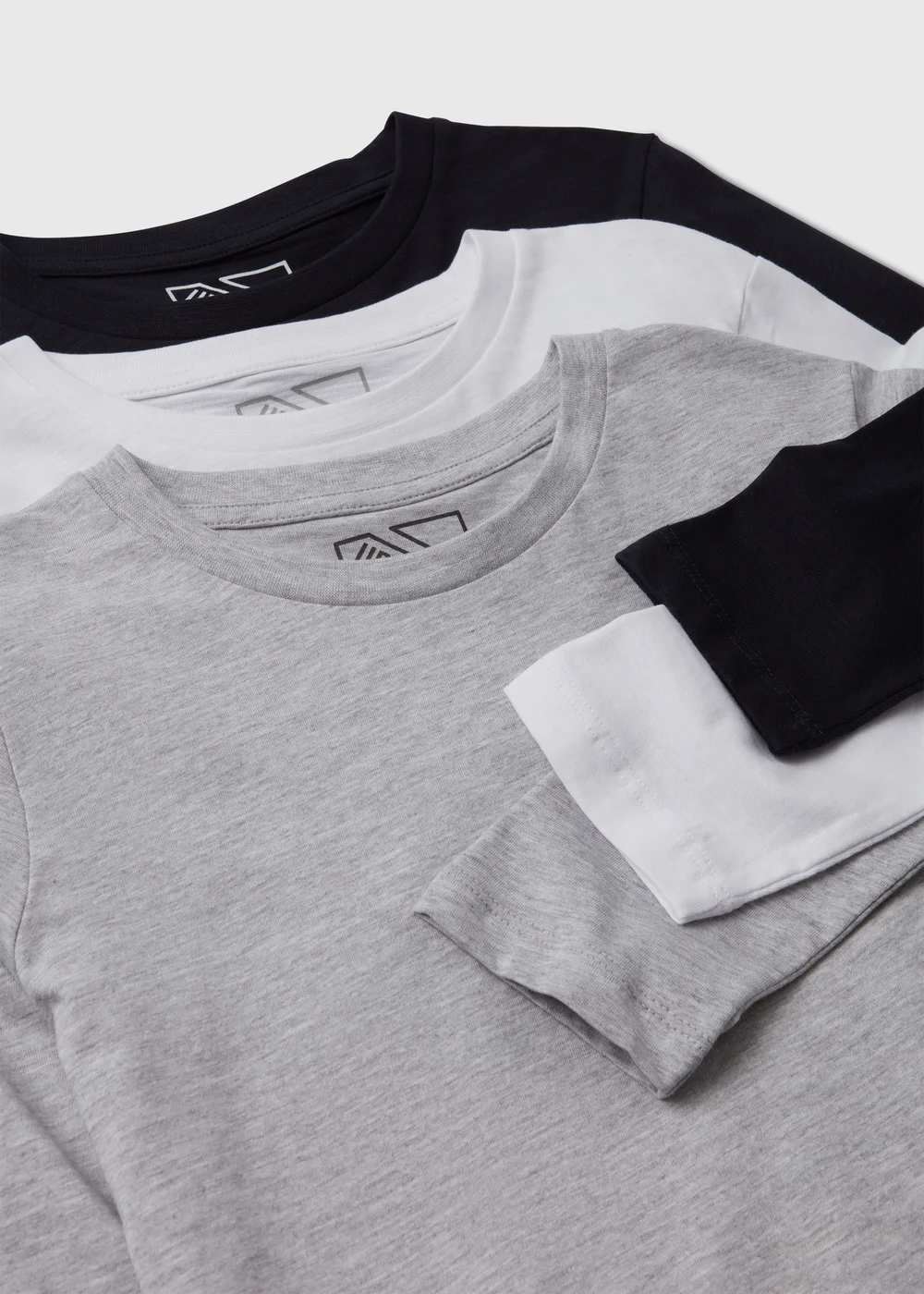 Boys 3 Pack Core Long Sleeve T-Shirts (7-13yrs) - Age 7 Years Image 2