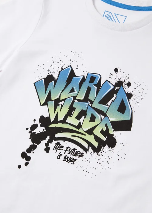 Boys White Graffiti T-Shirt (7-13yrs) - 7 Yrs Image 2