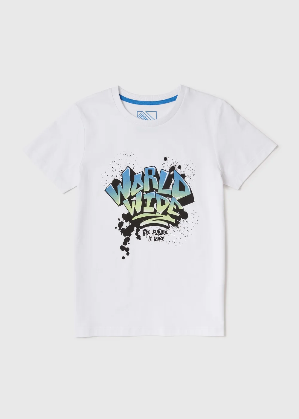 Boys White Graffiti T-Shirt (7-13yrs) - 7 Yrs Image 1