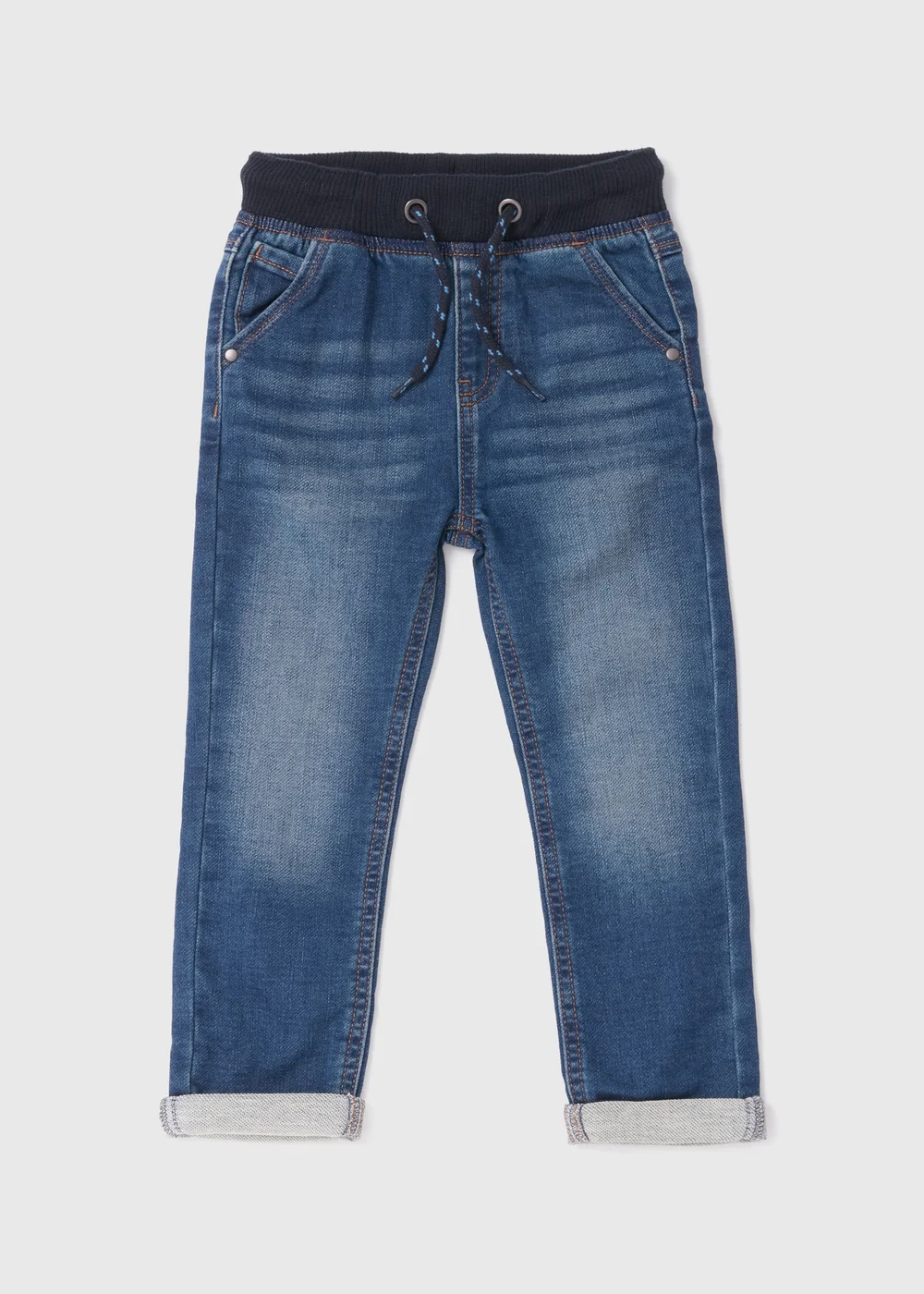 Boys Blue Knitted Waistband Jeans (1-7yrs) - 1 half year to 2 Image 1