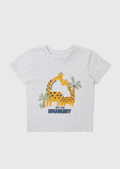 Grey Marl Just Like Mummy T-Shirt (1- 7yrs) - 1-1.5 Yrs Image 1