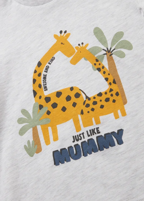 Grey Marl Just Like Mummy T-Shirt (1- 7yrs) - 1-1.5 Yrs Image 2
