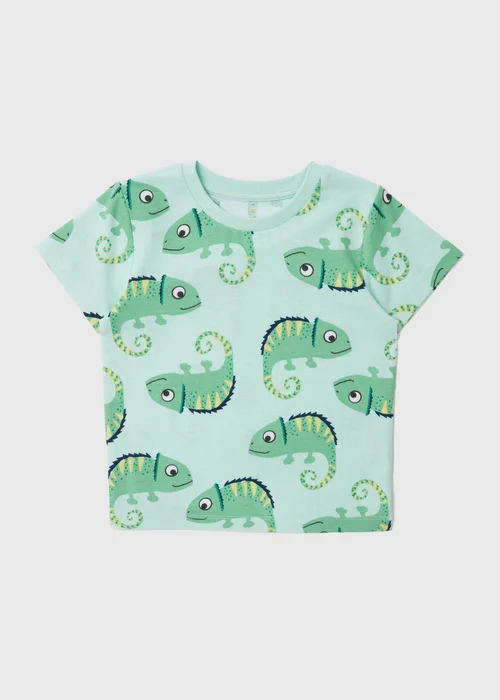 Boys Mint Chameleon Print T-Shirt ( 1-7yrs) - 1-1.5 Yrs Image 1