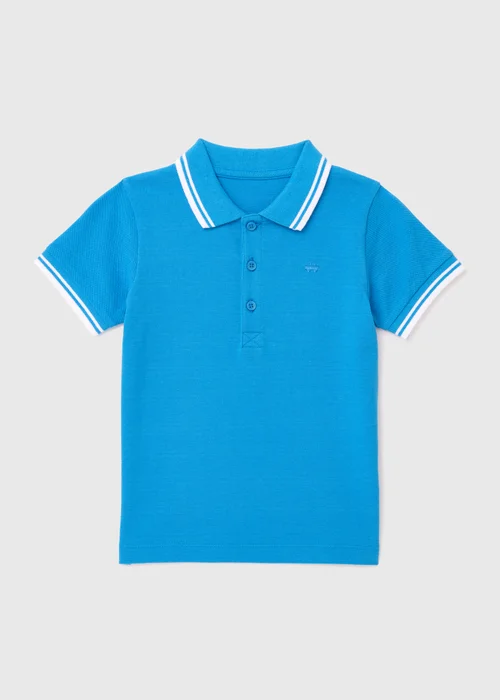 Boys Cotton Blue Polo Shirt (1-7yrs) - 1-1.5 Yrs Image 1