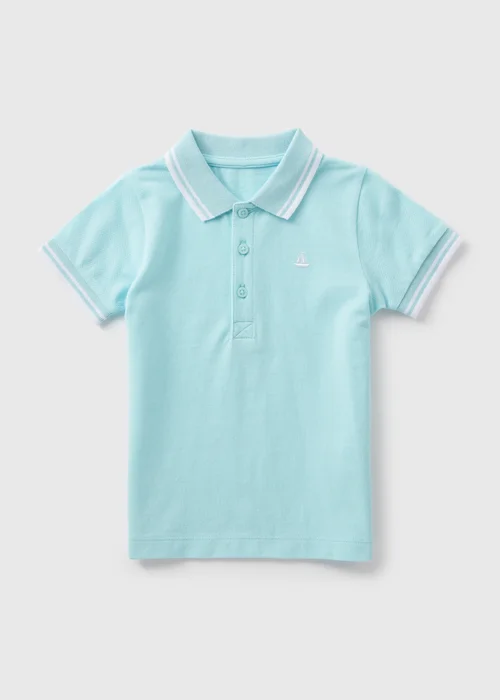 Boys Aqua Polo Shirt (1-7yrs) - 1 to 1 half years Image 1
