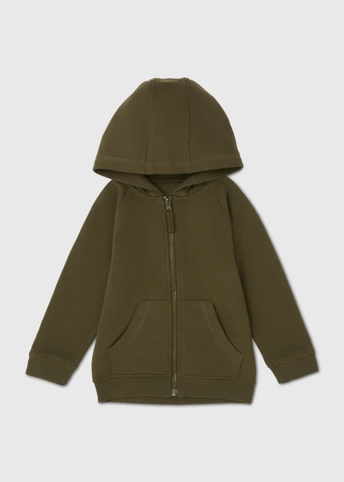 Boys Khaki Zip Up Hoodie (1-7yrs) - 1-1.5 Yrs Image 1