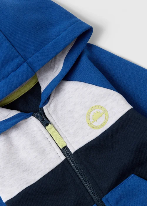 Boys Blue Cut & Sew Dinosaur Logo Hoodie (1-7yrs) - 1-1.5 Yrs Image 2